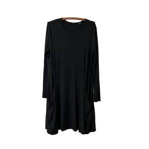 Betabrand Womens Black Sweatshirt Travel Long Sleeve Tunic Dress Size Medium